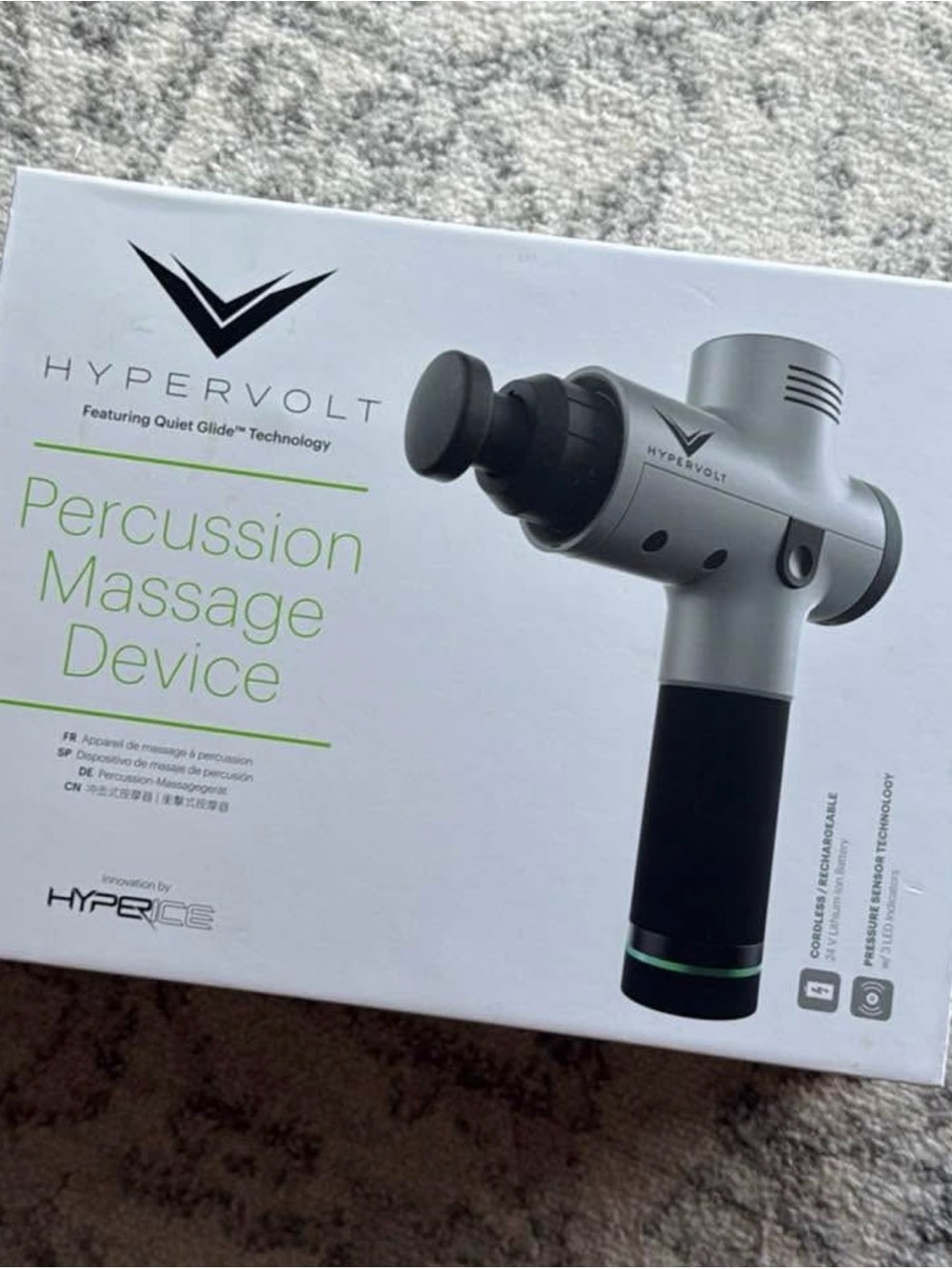 Hypervolt Percussion Massage Device - Silver and Black